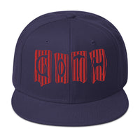 Black and Red Vertical Stripe Goth Embroidered Flat Bill Cap embroidered snapback hat, product image 19