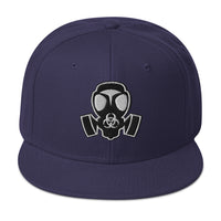 White Bio Hazard Gas Mask Embroidered Flat Bill Cap embroidered snapback hat, product image 20