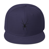 Black Arachnid Creepy Black Widow Spider Embroidered Flat Bill Cap embroidered snapback hat, product image 20