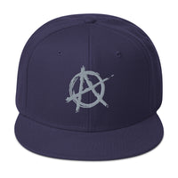 Grey Anarchy Sign Punk Rock Chaos Embroidered Flat Bill Cap embroidered snapback hat, product image 19