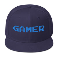 8 Bit Gamer Embroidered Flat Bill Cap embroidered snapback hat, product image 20