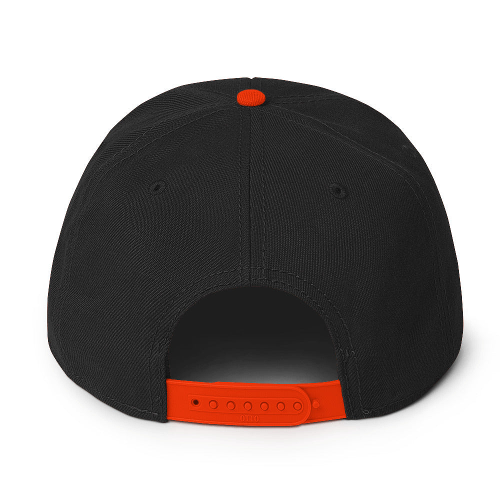 White Inverted Pentagram Black Metal Style Embroidered Flat Bill Cap Snapback Hat