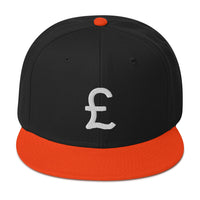 The British Pound Sterling Symbol Money Currency Embroidered Flat Bill Cap embroidered snapback hat, product image 9