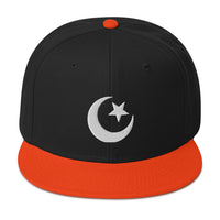 Star and Crescent Moon Ancient Symbol Embroidered Flat Bill Cap embroidered snapback hat, product image 9