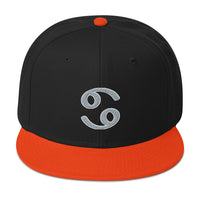 Zodiac Sign Cancer Embroidered Flat Bill Cap embroidered snapback hat, product image 8