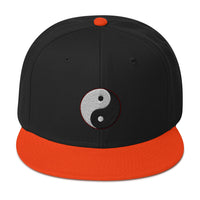 Yin and Yang Chinese Symbol Embroidered Flat Bill Cap embroidered snapback hat, product image 9