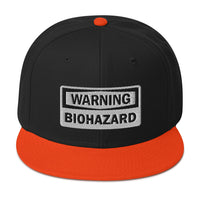 Warning Sign Bio Hazard Zombie Apocalypse Embroidered Flat Bill Cap embroidered snapback hat, product image 10