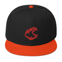 Red Vampire Novelty Halloween Fangs Embroidered Flat Bill Cap embroidered snapback hat, product image 9