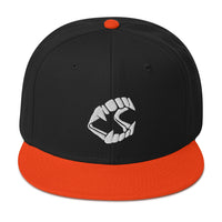White Vampire Novelty Halloween Fangs Embroidered Flat Bill Cap embroidered snapback hat, product image 10