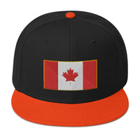 The National Flag of Canada Embroidered Flat Bill Cap embroidered snapback hat, product image 10