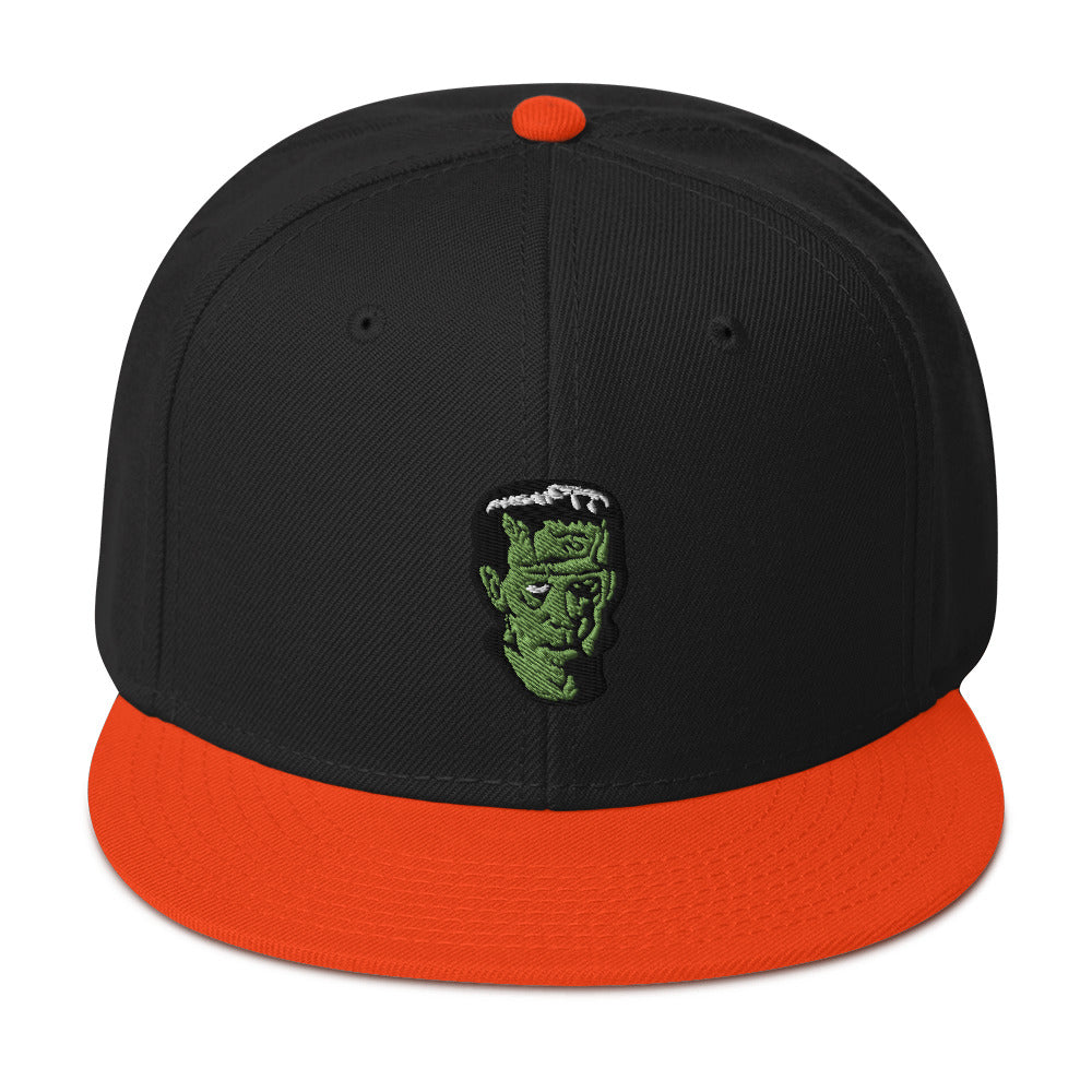 Modern Prometheus Frankenstein's Monster Embroidered Flat Bill Cap Snapback Hat