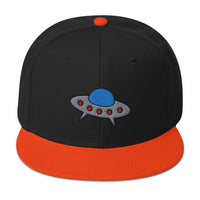 Space Alien Ship UFO Flying Saucer Embroidered Flat Bill Cap embroidered snapback hat, product image 9