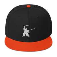 Samurai Two Sword Technique Embroidered Flat Bill Cap embroidered snapback hat, product image 10