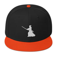Ronin Samurai Warrior Swordsman Embroidered Flat Bill Cap embroidered snapback hat, product image 10