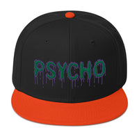 Psychobilly Horror Psycho Embroidered Flat Bill Cap embroidered snapback hat, product image 9