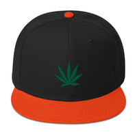 Pot Leaf Marijuana Embroidered Cannabis Flat Bill Cap embroidered snapback hat, product image 10