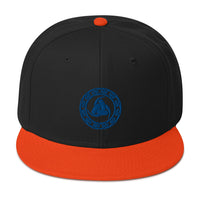 Blue Odin's Knot – The Valknut Embroidered Celtic Flat Bill Hat embroidered snapback hat, product image 10