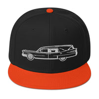 Hearse Funeral Car Embroidered Casket Coat Flat Bill Cap embroidered snapback hat, product image 9