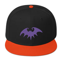 Purple Halloween Gothic Vampire Bat Embroidered Flat Bill Cap embroidered snapback hat, product image 9