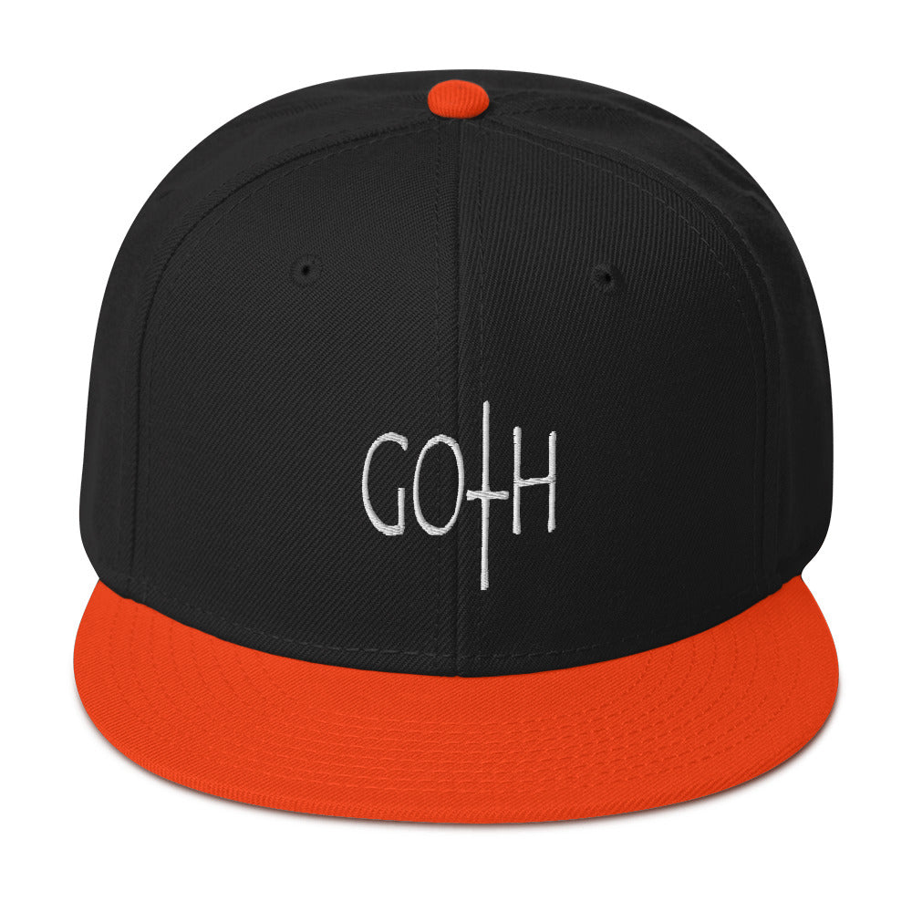 Goth Dark and Morbid Style Halloween Embroidered Flat Bill Cap Snapback Hat