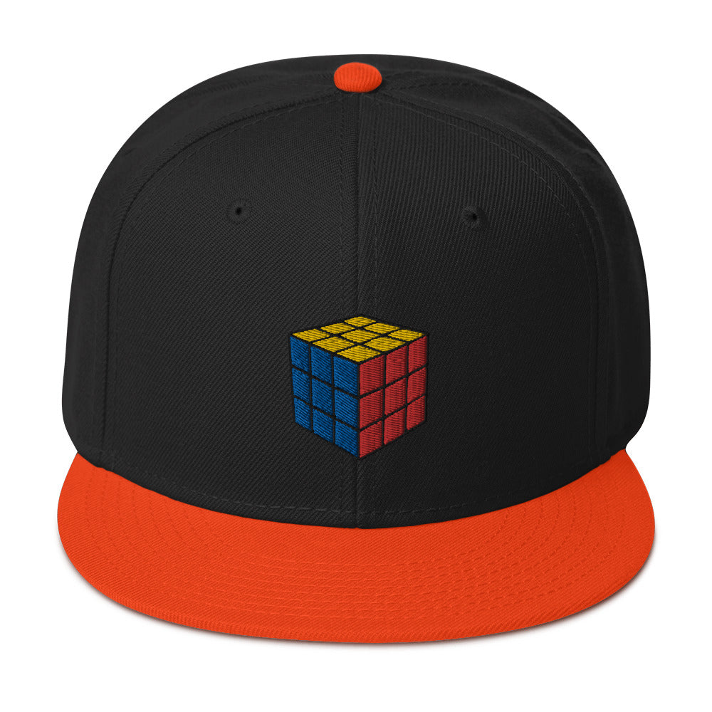 Gaming Speed Cube Puzzle Box Embroidered Flat Bill Cap Snapback Hat