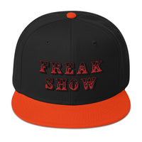 Red Circus Freak Show Embroidered Flat Bill Cap embroidered snapback hat, product image 9