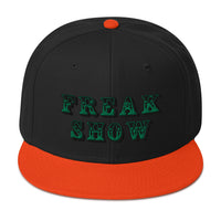 Green Circus Freak Show Embroidered Flat Bill Cap embroidered snapback hat, product image 10