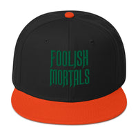 Green Foolish Mortals Haunted Mansion Embroidered Flat Bill Cap embroidered snapback hat, product image 10