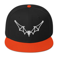 Flying Vampire Frame Bat Embroidered Flat Bill Cap embroidered snapback hat, product image 10