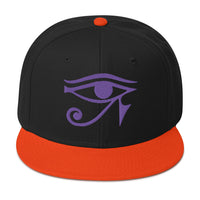 Purple Eye of Ra Egyptian Goddess Embroidered Flat Bill Cap embroidered snapback hat, product image 9