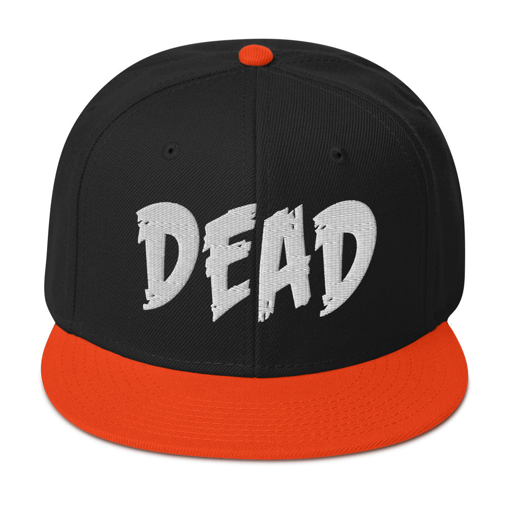 White DEAD Emotional Depression Embroidered Flat Bill Cap Snapback Hat