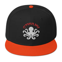 Cthulhu The Elder Gods Embroidered Flat Bill Cap embroidered snapback hat, product image 9