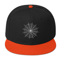 Creepy Spiderweb Halloween Cobweb Embroidered Flat Bill Cap embroidered snapback hat, product image 10