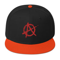 Red Anarchy Sign Punk Rock Chaos Embroidered Flat Bill Cap embroidered snapback hat, product image 9