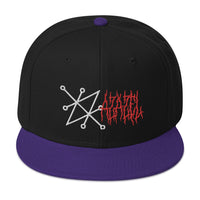 Sigil of Azazel Demon Occult Symbol Embroidered Flat Bill Cap embroidered snapback hat, product image 5