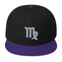 Zodiac Sign Virgo Embroidered Flat Bill Cap embroidered snapback hat, product image 5