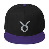 Zodiac Sign Taurus Embroidered Flat Bill Cap embroidered snapback hat, product image 5