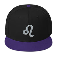 Zodiac Sign Leo Embroidered Flat Bill Cap embroidered snapback hat, product image 4