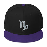 Zodiac Sign Capricorn Embroidered Flat Bill Cap embroidered snapback hat, product image 5