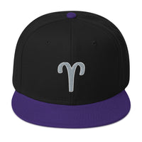 Zodiac Sign Aries Embroidered Flat Bill Cap embroidered snapback hat, product image 5