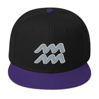 Zodiac Sign Aquarius Embroidered Flat Bill Cap embroidered snapback hat, product image 5