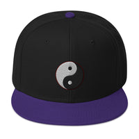 Yin and Yang Chinese Symbol Embroidered Flat Bill Cap embroidered snapback hat, product image 5