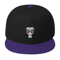 WWII Era Bio Hazard Gas Mask Embroidered Flat Bill Cap embroidered snapback hat, product image 5