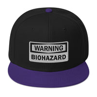 Warning Sign Bio Hazard Zombie Apocalypse Embroidered Flat Bill Cap embroidered snapback hat, product image 6