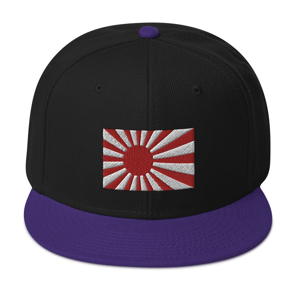 The National Flag of Japan Embroidered Flat Bill Cap Snapback Hat