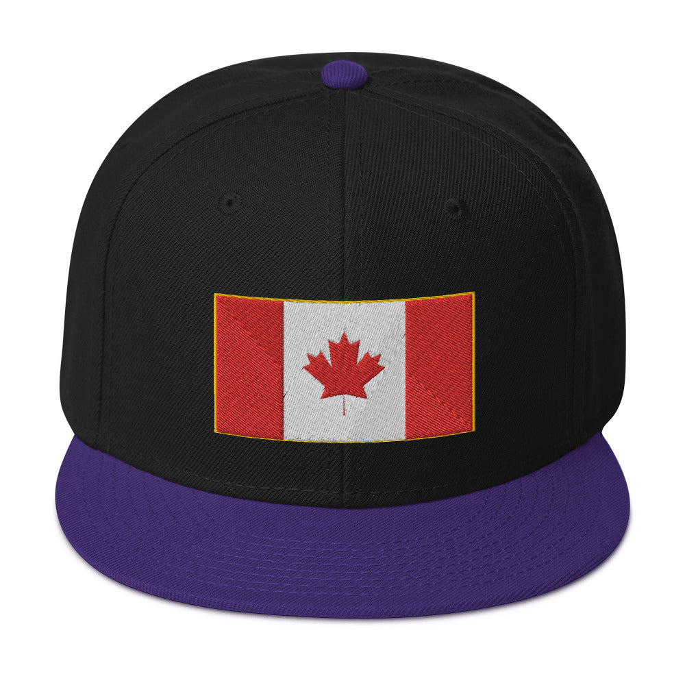 The National Flag of Canada Embroidered Flat Bill Cap Snapback Hat