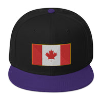 The National Flag of Canada Embroidered Flat Bill Cap embroidered snapback hat, product image 6