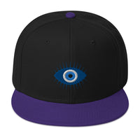 The Curse of the Evil Eye Embroidered Flat Bill Cap embroidered snapback hat, product image 6