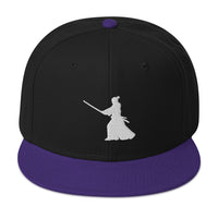 Ronin Samurai Warrior Swordsman Embroidered Flat Bill Cap embroidered snapback hat, product image 6