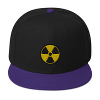 Radioactive Sign Embroidered Doomsday Prepper Flat Bill Cap embroidered snapback hat, product image 6